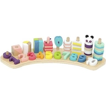Vilac - Дървена играчка за нанизване - Форми и числа (1060)