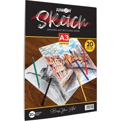 Junior Sketch Premium blok na maľovanie a skicovanie A3 lepený na krátkej strane 20 listov 110g/m2