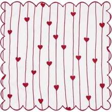 GREEN GATE Vyšívaný Grace White červená barva textil 40 x 40 cm