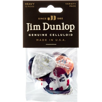 Dunlop PVP107 Celluloid Pick Heavy Variety Pack - sada 12 ks trsátek