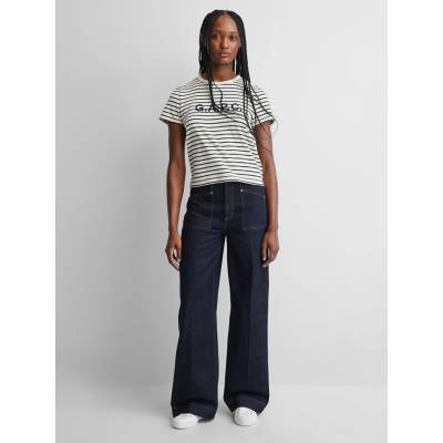 Gap džínsy High Rise Stride × A.P.C. tmavomodrá