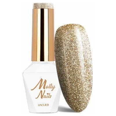 Molly Nails Queens of Life 38 Rich Gold zlatý třpytivý gelový lak 8 g