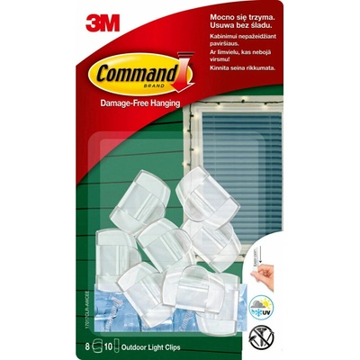3M Command™ čiré samolepící plastové háčky, provedení outdoor klipy na kabely, 8 ks
