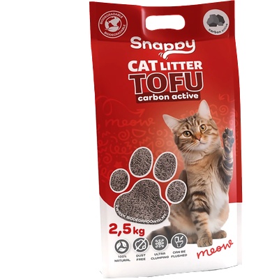 Snappy Uniq Pets Cat Snappy Cat Litter Tofu Carbon Active биоразградима тофу котешка постелка с активен въглен, 2, 5 кг