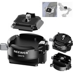 Neewer GM47B Quick Release Plate Set, Anti Twist Auto Lock, Square QR Camera Tripod Adapter and Clamp Base, Compatible with Arca Swiss DJI Ronin RS 4 Pro RS 3 RS 2 Peak Design Capture V3 (GM47B)