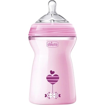 Chicco Шише Chicco - Natural Feeling, с биберон 6 м+, 330 ml, за момиче, асортимент (N0244)