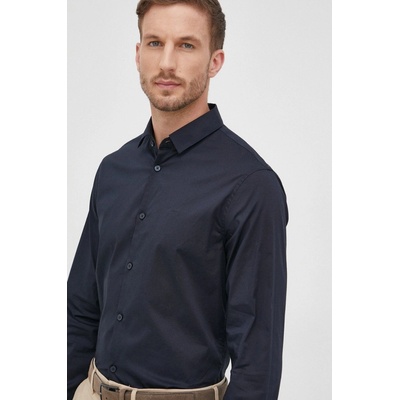 Armani Exchange pánska košeľa slim s klasickým golierom tmavomodrá