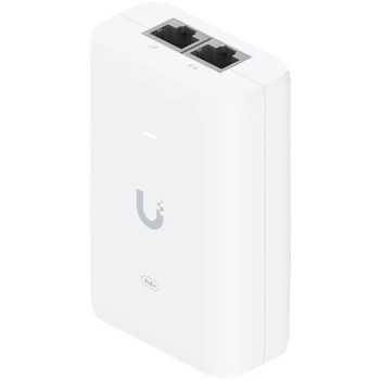 Image 1 of Ubiquiti U-POE+ adapter 30W, powers UniFi PoE+ devices, reduce dependency on PoE switch power, Contains RJ45 data input, AC cable with earth ground, and PoE+ output (U-POE-PLUS-EU)