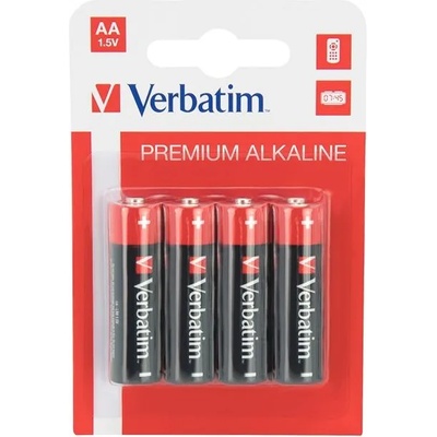 Verbatim Алкална батерия, AA, LR6, 1.5 V, 4 броя