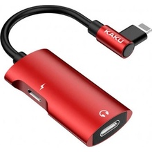 KAKU 4in1 adaptér lightning / 3.5mm mini jack červený KSC-377