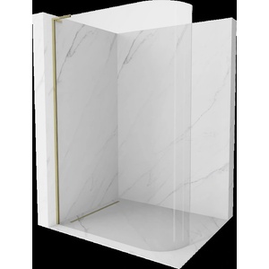 Mexen Kioto-R L заоблена душ кабина Walk-in 120 x 200 см, прозрачна, златиста - 800-120-103-50-06 (800-120-103-50-06)