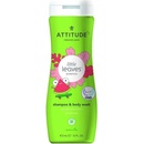 ATTITUDE Little leaves detské telové mydlo a šampón 2 v 1 s vôňou melónu a kokosu 473 ml