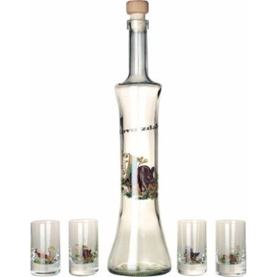 Komas sklo 08 1 sada láhev štamprlka korkový uzávěr 6 x 50 ml