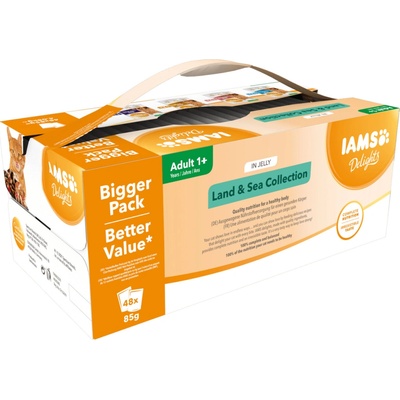 Iams výběr z mořských a suchozemských mas v želé 4080 g