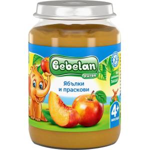 Bebelan Плодово пюре Bebelan Puree - Ябълки и праскови, 190 g (4218) - baby