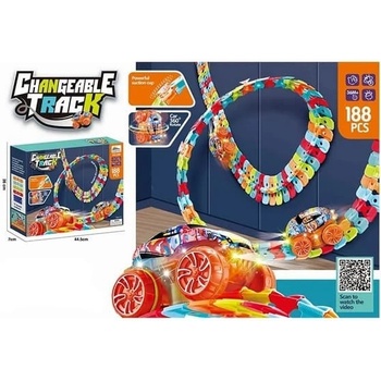 Bavytoy Dráha barevná s rotujícím autíčkem 188ks