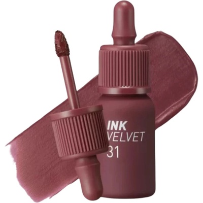 Peripera Ink The Velvet 31 Wine Nude zamatový tint na pery pre opticky plnšie a hydratované pery 4 g
