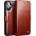 Qialino Кожен Калъф за iPhone 16, Qialino Book Case, Кафяв (5966011150562)