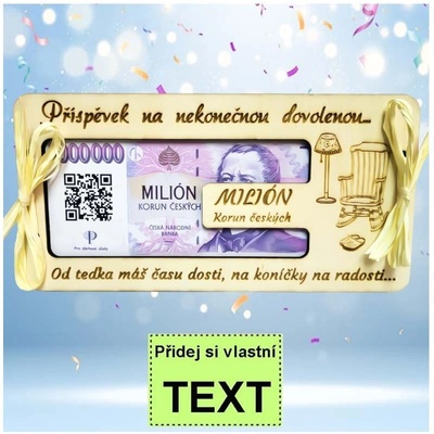 Bezvadný dárek Dřevěná obálka na peníze k odchodu do důchodu