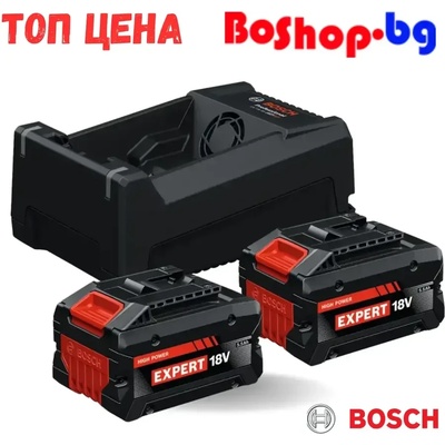 Bosch Стартов комплект батерии и зарядно Bosch EXPERT 2x EXBA18V-55 + GAL12V/18V-80 - 1600A0373P (1600A0373P)