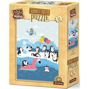 Art Puzzle Дървен пъзел Art Puzzle от 25 части - Сладки пингвини (5875) - baby