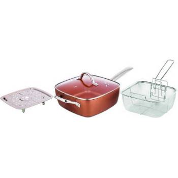 Voltz 24 х 24 см алуминиев тиган с капак, кошница и медно покритие Oliver Voltz модел OV1319H/SCC-7527 (OV1319H/SCC-7527)