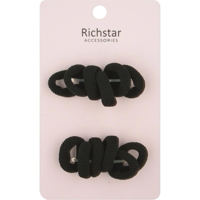 Richstar Accessories Gumičky do vlasů černé základní 3 cm 12 kusů