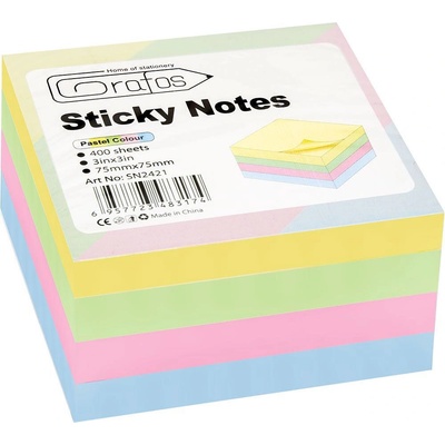 Самоз листчета 75x75 400 л Пастел