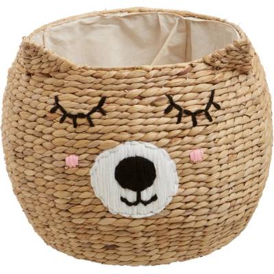 Premier Housewares Детска кошница за играчки от воден зюмбюл в естествен цвят ø 49x40 cm Lidi Cat Face - Premier Housewares (1902079)