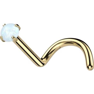 Steel Edge titanový piercing do nosu s opálem SET23NO9 Zlatá