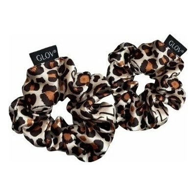Glov Saténové gumičky do vlasů Satin Scrunchies S/M Gepard 2 ks