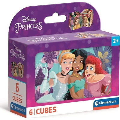 CLEMENTONI Obrázkové kocky Disney princeznej, 6 kociek