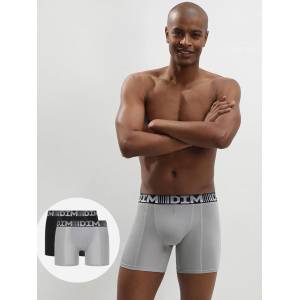 DIM Комплект от два мъжки спортни боксера в сиво и черно Dim 3D FLEX AIR LONG BOXER DIM | Siv | МЪЖЕ | L