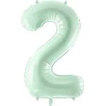 Party Deco Фолиев Балон Цифра, Светло Зелено - 72 см - 2 (fb230g-2-012)