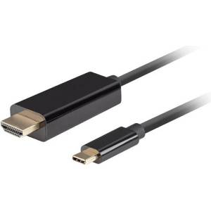 Lanberg USB-C (M) -> HDMI(M) 2.0 4K 60hz кабел 0.5m, черен (5901969436754)
