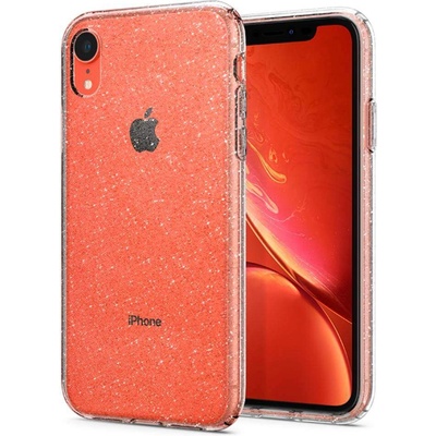 Spigen Liquid Crystal Glitter Case - тънък качествен термополиуретанов калъф за iPhone XR (прозрачен)