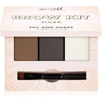 Barry M Fill and Shape Brow Kit комплект за оформяне на вежди цвят Dark 3x1, 5 гр