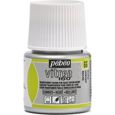 Pébéo Napaľovacia farba na sklo Vitrea 160 45 ml 66 Shimmer Silver