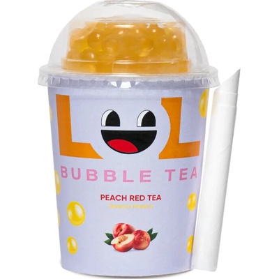 LOL Bubble Tea broskvový čaj s mangovými kuličkami 275 ml
