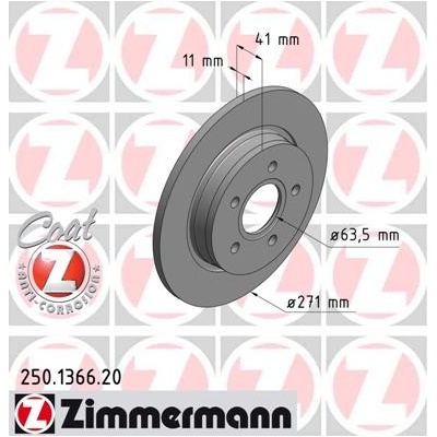 ZIMMERMANN Brzdový kotúč 250136620