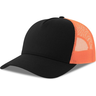 Atlantis Headwear Rapper Cotton-S 5 panelová Trucker COT330260arl99-black/orang Černá/oranžová fluorescent