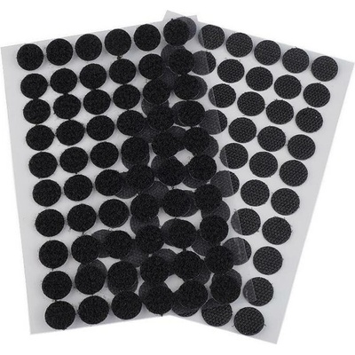 Suchý zip samolepicí kolečka Ø15 mm Varianta: 2 černá, Balení: 1 karta 38869/68204/176849