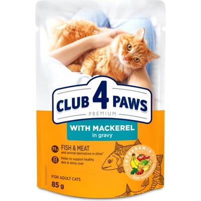 Club 4 Paws Premium With mackerel in gravy 85 g