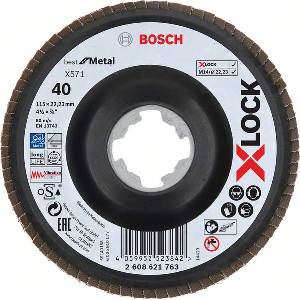 Bosch X-LOCK Шлифовъчни дискове BfM Ø 115 мм, G 40, X571, ъглово изпълнение, пластмаса 2608621763 (2608621763)