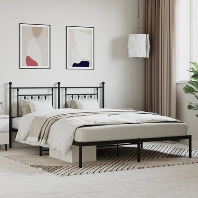 vidaXL 353541 Kovový rám postele s čelem černý