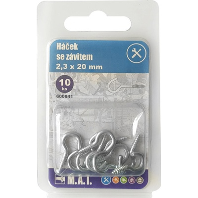 háček se závitem 40x2,8mm Zn (10ks) – Zbozi.Blesk.cz
