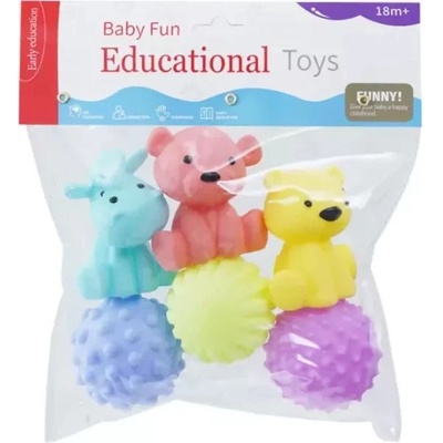 Manyuk Toys Комплект плюшени играчки за баня - 6 бр. , различни видове (sg-2275)