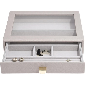 Stackers Ковчеже за бижута Stackers 6 камери, 6 камерен с чекмедже и стъклен капак cлassic таупе (75782)