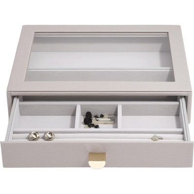 Stackers Ковчеже за бижута Stackers 6 камери, 6 камерен с чекмедже и стъклен капак cлassic таупе (75782)