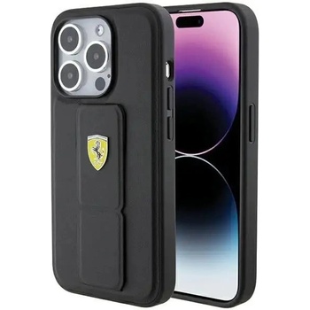 Ferrari Кейс Ferrari Grip Stand Metal Logo за iPhone 15 Pro, черен (FER000614-0)